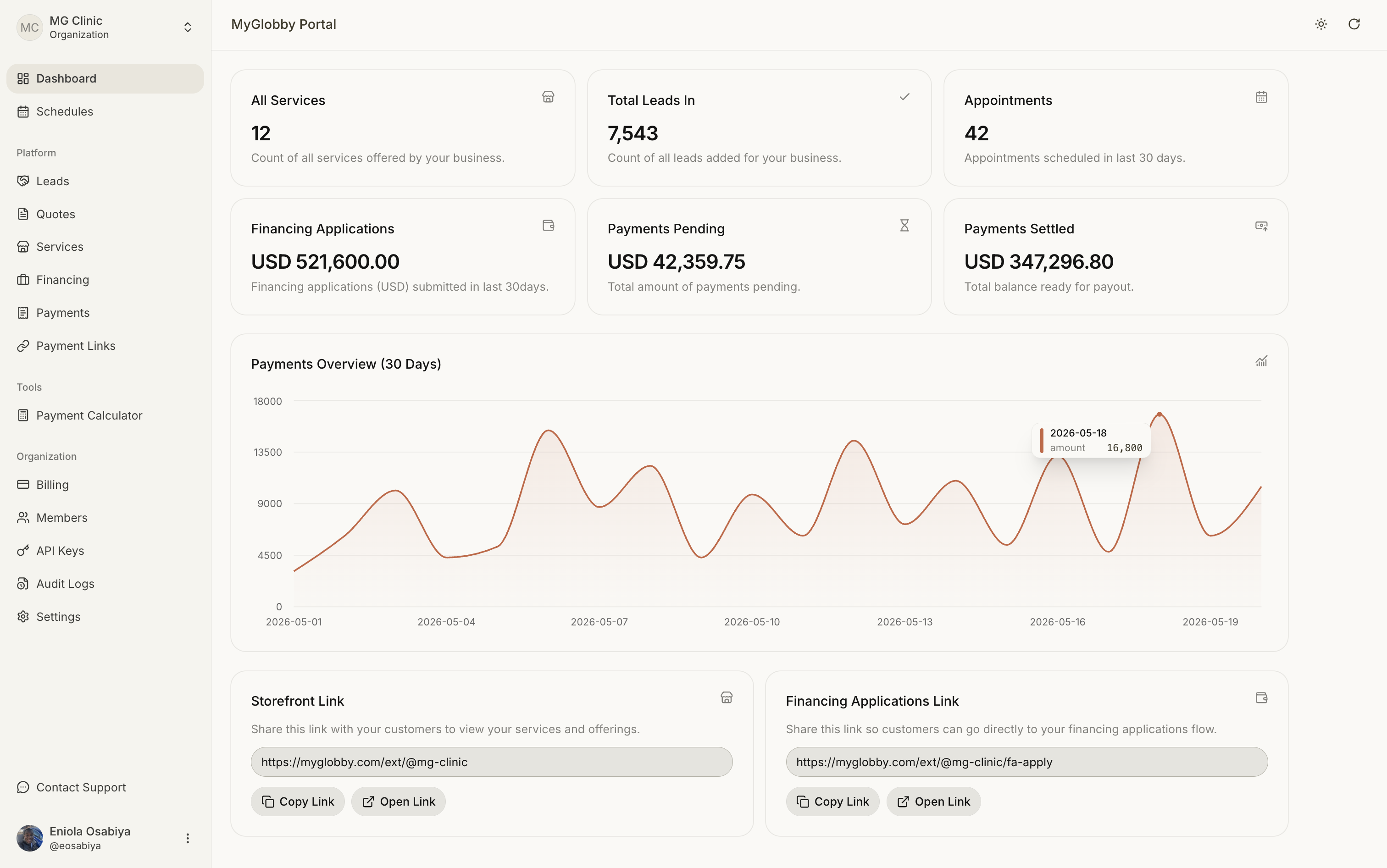 MyGlobby Dashboard Overview